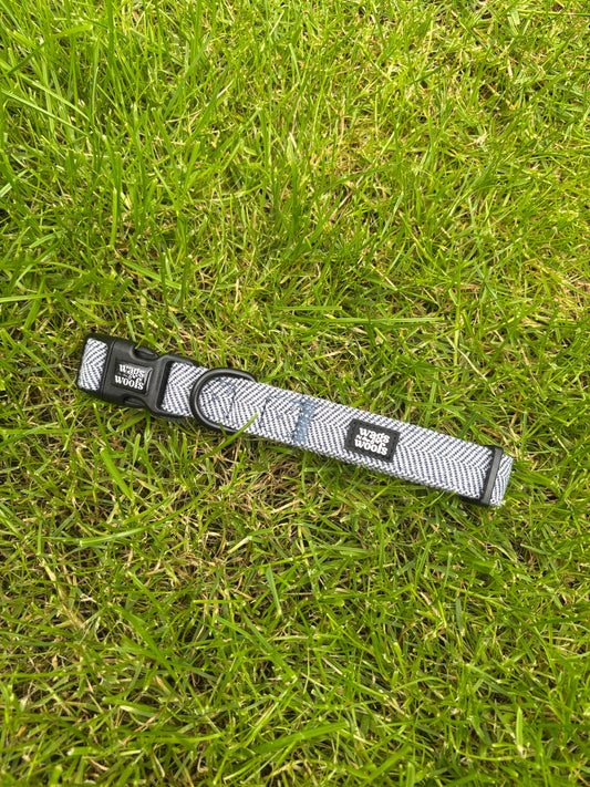 Navy Tweed Dog Collar