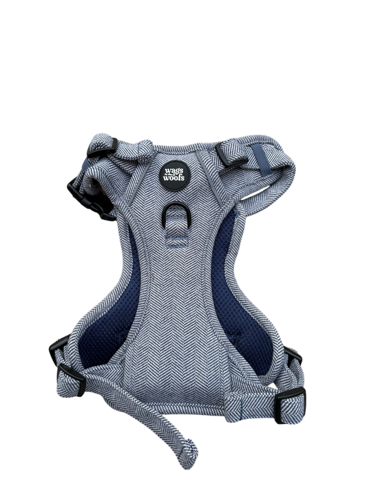 Navy Tweed Adjustable Harness