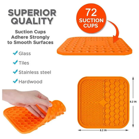 Pet Lick Pad Slow Feeder Licking Silicone Mat for Pet Dogs Cats Slow Food Bowls Licky Mat Feeding Cats Dogs Bowl Dispenser